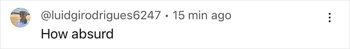 Comment from user luigirodrigues6247: "How absurd" regarding a pregnancy story. Comment from user luigirodrigues6247: "How absurd" regarding a pregnancy story.