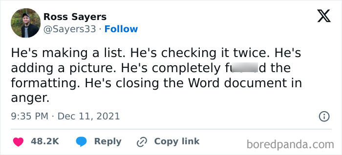 Funny meme about Word document formatting frustrations and closing it in anger.