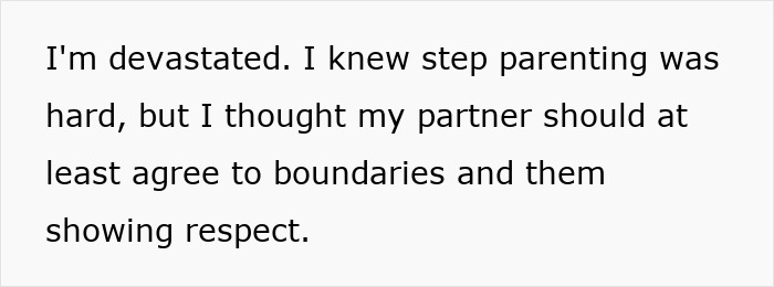 Text message expressing a stepmom's frustration over stepkids and lack of support from their dad. Text message expressing a stepmom's frustration over stepkids and lack of support from their dad.