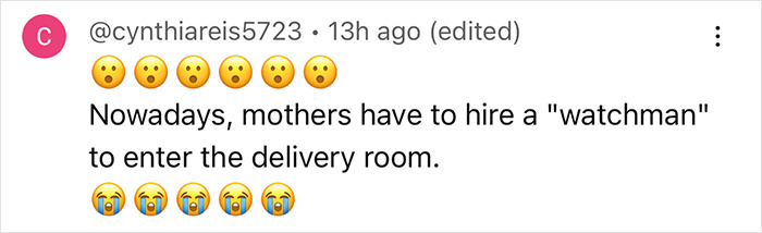 Comment about expecting twins but receiving one baby, with emojis expressing surprise and disappointment. Comment about expecting twins but receiving one baby, with emojis expressing surprise and disappointment.