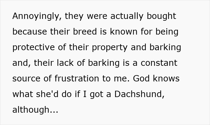 Text discussing dogs and their barking habits in contrast to neighbor's cat issues. Text discussing dogs and their barking habits in contrast to neighbor's cat issues.