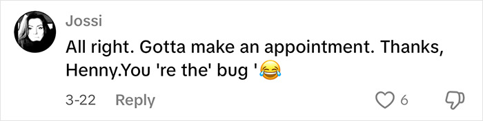 Comment by Jossi with text about making a future appointment related to an influencer's surgery video. Comment by Jossi with text about making a future appointment related to an influencer's surgery video.