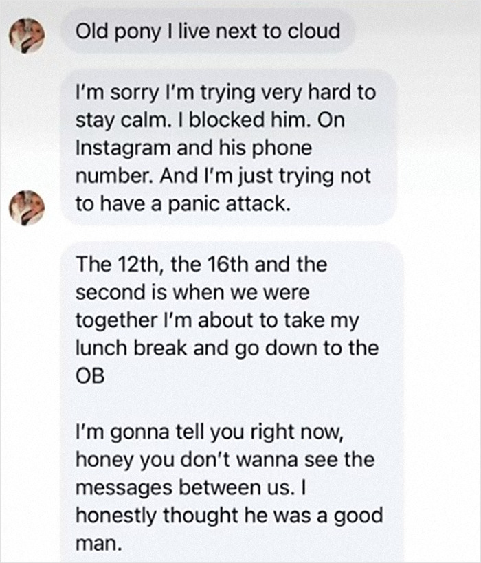 Text messages revealing pregnancy news and infidelity, highlighting relationship drama. Text messages revealing pregnancy news and infidelity, highlighting relationship drama.