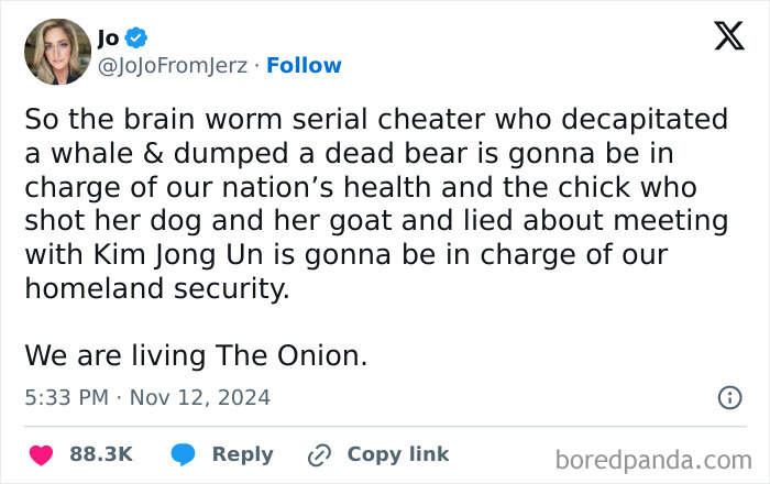 Tweet with humorous political critique, displaying unfiltered thoughts from "White People Twitter."