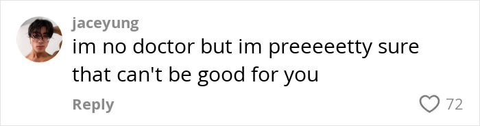 Comment on "The Crooked Man" viral post, expressing doubt about workout safety with 72 likes. Comment on "The Crooked Man" viral post, expressing doubt about workout safety with 72 likes.