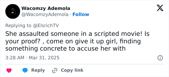 Tweet discussing an unscripted moment involving Blake Lively, questioning accusations with skepticism. Tweet discussing an unscripted moment involving Blake Lively, questioning accusations with skepticism.