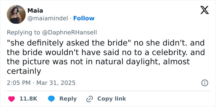 Tweet criticizing Sydney Sweeney's dress choice at a wedding, sparking divided fan opinions. Tweet criticizing Sydney Sweeney's dress choice at a wedding, sparking divided fan opinions.