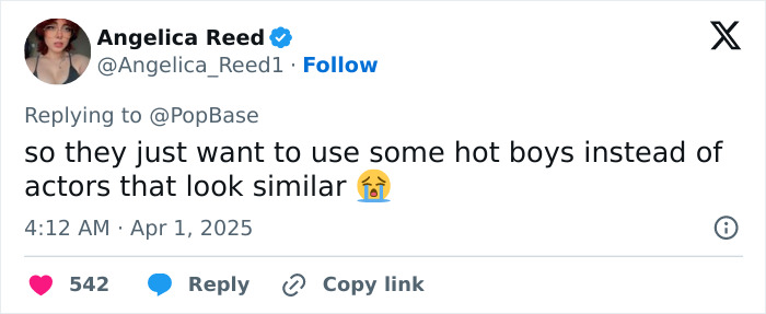 Tweet criticizing Beatles biopic casting for focusing on looks over similarity. Tweet criticizing Beatles biopic casting for focusing on looks over similarity.