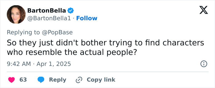 Tweet criticizing Beatles biopic casting for lack of resemblance to actual people. Tweet criticizing Beatles biopic casting for lack of resemblance to actual people.