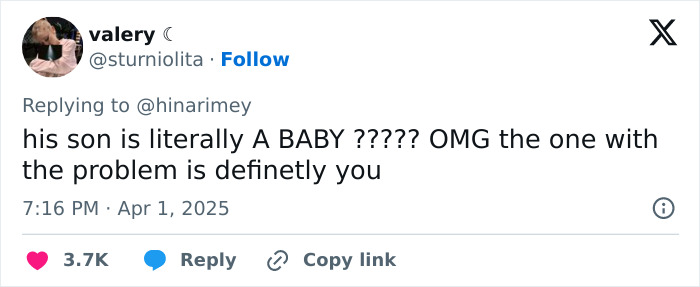 Tweet discussing a photo by Justin Bieber, mentioning a baby and expressing strong opinions. Tweet discussing a photo by Justin Bieber, mentioning a baby and expressing strong opinions.