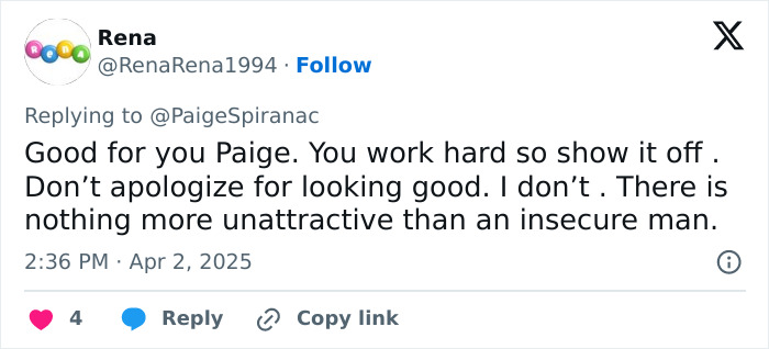 Comment supporting golf influencer's body transformation and confidence. Comment supporting golf influencer's body transformation and confidence.