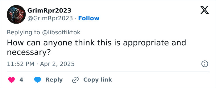Tweet by GrimRpr2023 questioning school survey appropriateness after parental outrage. Tweet by GrimRpr2023 questioning school survey appropriateness after parental outrage.