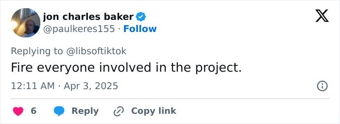 Tweet reacting to survey controversy in middle school, stating: "Fire everyone involved in the project. Tweet reacting to survey controversy in middle school, stating: "Fire everyone involved in the project.