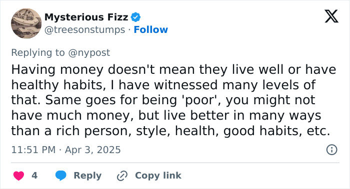 Tweet discussing wealth, health, and lifestyle, relating to confusion and deprivation in famous childhoods. Tweet discussing wealth, health, and lifestyle, relating to confusion and deprivation in famous childhoods.