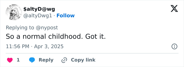 Tweet reaction to Tom Hanks’ daughter discussing childhood experiences with confusion and deprivation. Tweet reaction to Tom Hanks’ daughter discussing childhood experiences with confusion and deprivation.