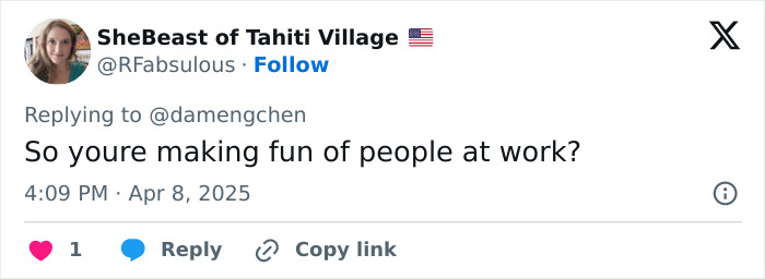 Tweet questioning Chinese artist's video mocking US tariffs. Tweet questioning Chinese artist's video mocking US tariffs.