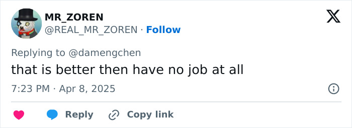 Tweet screenshot discussing US tariffs in a light-hearted tone, related to Chinese artist's controversial video. Tweet screenshot discussing US tariffs in a light-hearted tone, related to Chinese artist's controversial video.