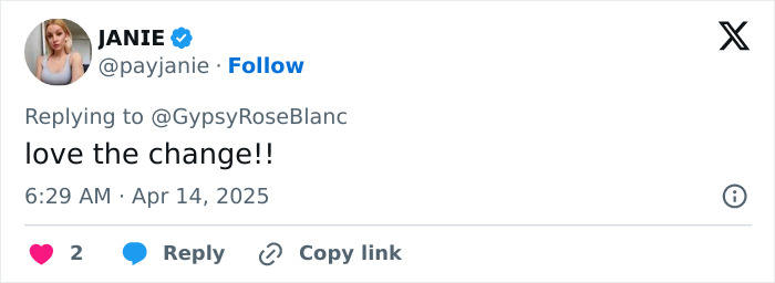Tweet reaction to Gypsy-Rose Blanchard's 25-lb weight loss transformation. Tweet reaction to Gypsy-Rose Blanchard's 25-lb weight loss transformation.