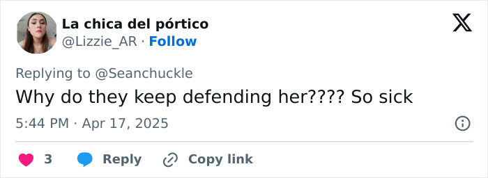 Tweet questioning support for JK Rowling, referencing Andrew Tate, posted by user La chica del pórtico. Tweet questioning support for JK Rowling, referencing Andrew Tate, posted by user La chica del pórtico.