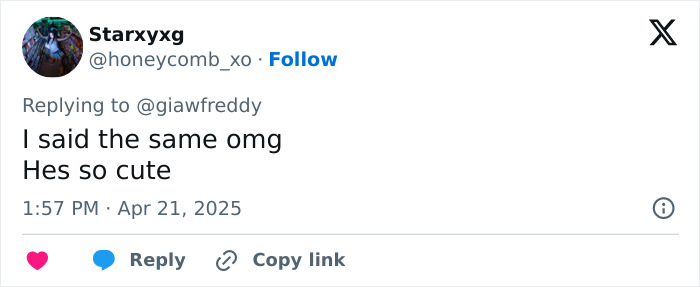 Tweet screenshot expressing admiration, mentions someone is "so cute" related to Joe Biden's family Easter picture. Tweet screenshot expressing admiration, mentions someone is "so cute" related to Joe Biden's family Easter picture.