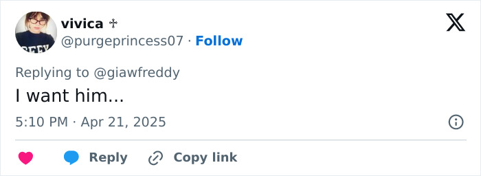 Tweet by vivica saying "I want him..." related to massive 'thirst' over Joe Biden's family pic. Tweet by vivica saying "I want him..." related to massive 'thirst' over Joe Biden's family pic.