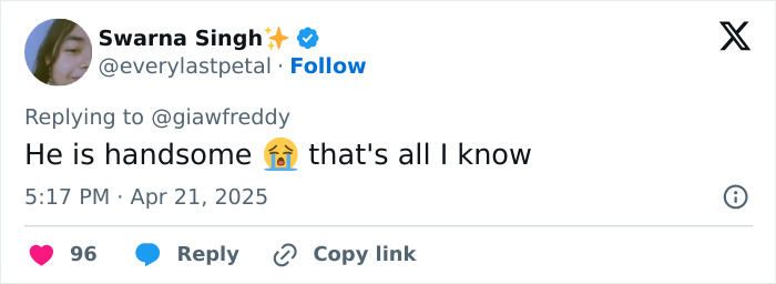 Tweet expressing admiration for a handsome guy related to Joe Biden's family easter picture. Tweet expressing admiration for a handsome guy related to Joe Biden's family easter picture.