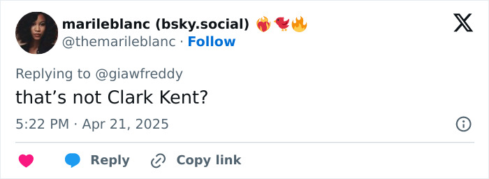 Comment questioning identity with reference to Clark Kent in response to viral Easter pic. Comment questioning identity with reference to Clark Kent in response to viral Easter pic.