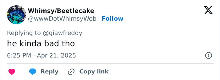 Tweet response saying 'he kinda bad tho' in Joe Biden family Easter pic discussion. Tweet response saying 'he kinda bad tho' in Joe Biden family Easter pic discussion.