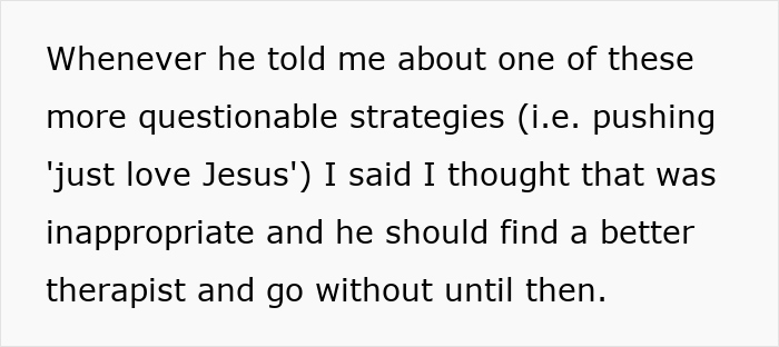 Text excerpt discussing a husband therapist and his questionable homework strategies in a home therapy setting. Text excerpt discussing a husband therapist and his questionable homework strategies in a home therapy setting.