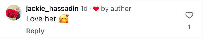 Comment praising a speech by an airlines worker, with heart and hug emojis. Comment praising a speech by an airlines worker, with heart and hug emojis.