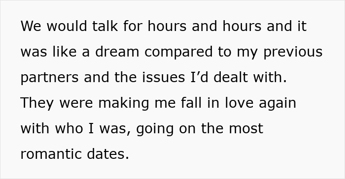 Text about romantic dates and falling in love, related to unknowingly dating a married Reddit mod. Text about romantic dates and falling in love, related to unknowingly dating a married Reddit mod.