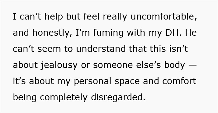 Text expressing an insecure mom's discomfort about personal space and family vacation plans. Text expressing an insecure mom's discomfort about personal space and family vacation plans.