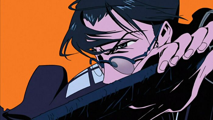 Anime character in sunglasses striking a dramatic pose, embodying a consistent 10/10 energy.