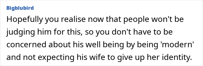 Text comment discusses modern perspectives on hyphenated last names in marriage. Text comment discusses modern perspectives on hyphenated last names in marriage.