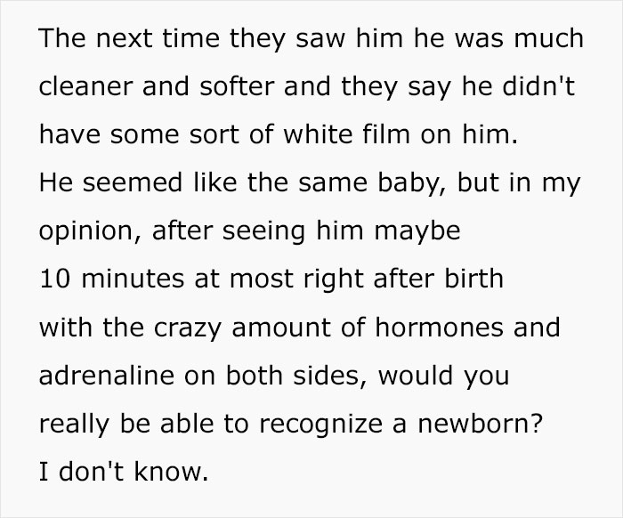 Text describing a shocking DNA discovery, questioning the ability to recognize a newborn baby. Text describing a shocking DNA discovery, questioning the ability to recognize a newborn baby.