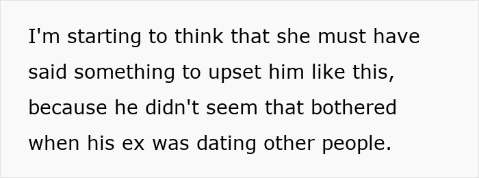 Text about upset ex-girlfriend's feelings on marriage and dating dynamics. Text about upset ex-girlfriend's feelings on marriage and dating dynamics.