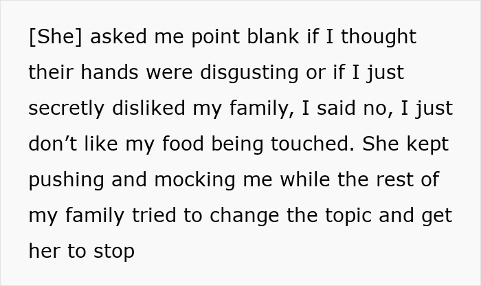 Text about family conflict over food, highlighting issues when boundaries are crossed. Text about family conflict over food, highlighting issues when boundaries are crossed.