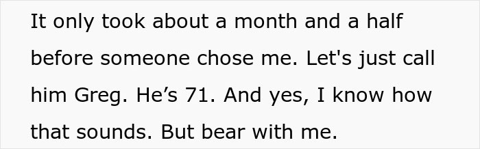 Text about a 71-year-old named Greg describing a quick connection. Keywords: Sugar Daddy. Text about a 71-year-old named Greg describing a quick connection. Keywords: Sugar Daddy.