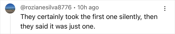 Social media comment about a pregnant woman's experience with twins, mentioning only one baby. Social media comment about a pregnant woman's experience with twins, mentioning only one baby.