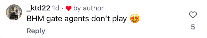 Comment praising airlines worker's epic speech with heart eyes emoji. Comment praising airlines worker's epic speech with heart eyes emoji.