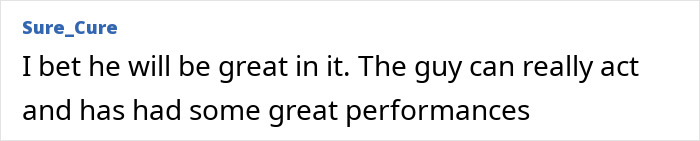 Comment from Sure_Cure praising Johnny Depp's acting skills. Comment from Sure_Cure praising Johnny Depp's acting skills.