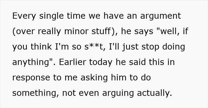 Text exchange discussing husband's reluctance in parenting roles. Text exchange discussing husband's reluctance in parenting roles.