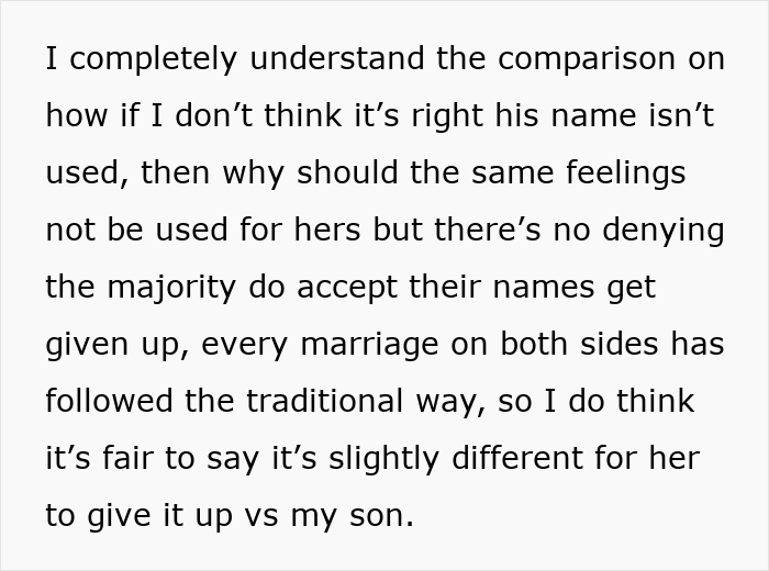 Text discussing hyphenated last names in marriage; reflects on traditional naming in relationships. Text discussing hyphenated last names in marriage; reflects on traditional naming in relationships.
