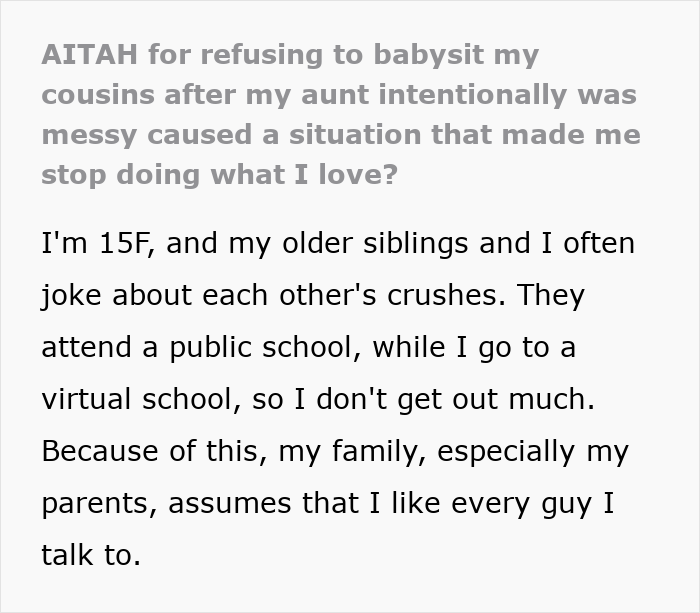 Teen refuses to babysit her aunt’s kids, triggering family drama and unexpected reactions in niece’s life. Teen refuses to babysit her aunt’s kids, triggering family drama and unexpected reactions in niece’s life.
