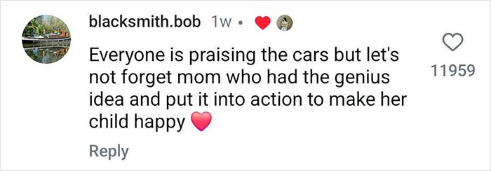 Comment praising mom's idea to surprise son with local sports car lovers on his birthday. Comment praising mom's idea to surprise son with local sports car lovers on his birthday.
