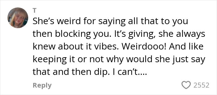 Comment discussing cheating and unexpected pregnancy revelation in a relationship. Comment discussing cheating and unexpected pregnancy revelation in a relationship.