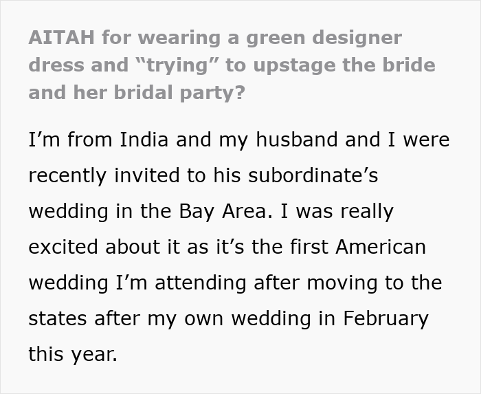 Woman's Green Dress Sparks Major Wedding Controversy, Bride Is Left Fuming Woman's Green Dress Sparks Major Wedding Controversy, Bride Is Left Fuming