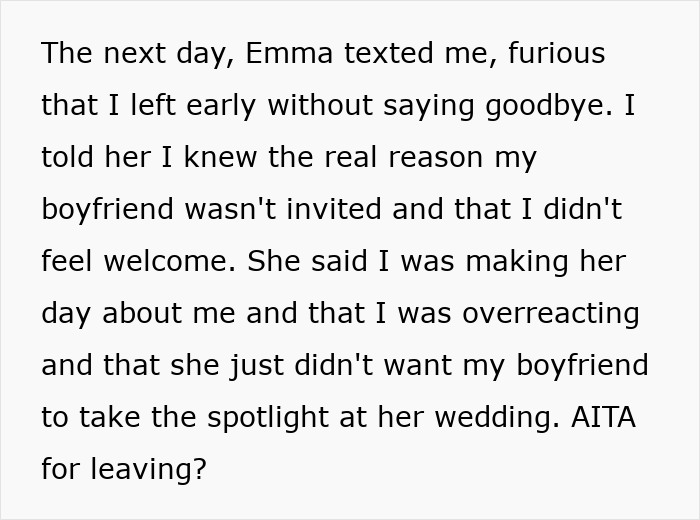 Man Doesn’t Get A Plus One At Friend’s Wedding, Leaves Mid-Celebration After Finding Out Why Man Doesn’t Get A Plus One At Friend’s Wedding, Leaves Mid-Celebration After Finding Out Why