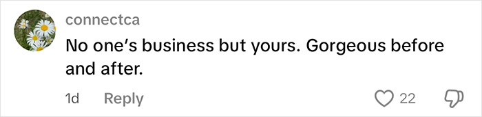 Social media comment supporting Sami Sheen's cosmetic surgeries, with positive feedback and interaction. Social media comment supporting Sami Sheen's cosmetic surgeries, with positive feedback and interaction.