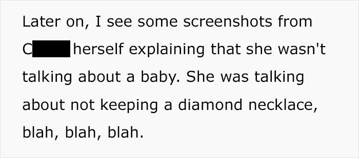 Text about cheating with screenshots explaining a misunderstanding involving a diamond necklace. Text about cheating with screenshots explaining a misunderstanding involving a diamond necklace.